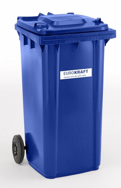 Jäteastia, DIN EN 840, 240 l, LxSxK 580 x 740 x 1100 mm, sininen