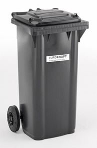Soptunna av plast, DIN EN 840, 240 l, BxDxH 580 x 740 x 1100 mm, antracitgrå