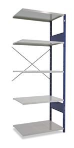 Lagerhylla  Blå/Grå, utbyggnad, BxDxH 965x600x2500, öppen
