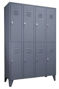 Omklædningsskab Omme, BxDxH 1200x500x1850 8 døre blågrå Omklædningsskab Omme, BxDxH 1200x500x1850 8 døre blågrå