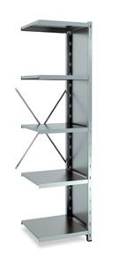 Lagerhylla  Galvaniserad, täckt gavel, halvutbyggnad, BxDxH 500x500x1960