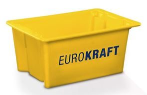 Lagerkasse Louise, volumen 6 l, 4-pak, vægge og bund lukkede, gul Lagerkasse Louise, volumen 6 l, 4-pak, vægge og bund lukkede, gul