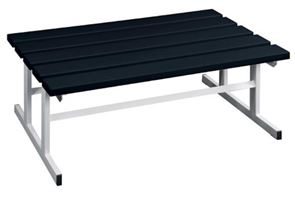 Bänk till omklädningsrum, tvåsidig, svart, L 1000 mm