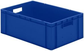 Eurokasser Teff med lukkede sider og bund, LxBxH 600 x 400 x 210 mm, blå, 5-pak