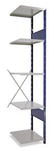 Lagerhylla  Blå/Grå, halvutbyggnad, BxDxH 500x600x2500, öppen