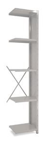 Lagerhylla  Vit/Vit, täckt gavel, halvutbyggnad, BxDxH 500x400x2500 Lagerhylla  Vit/Vit, täckt gavel, halvutbyggnad, BxDxH 500x400x2500
