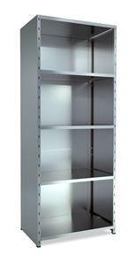 Lagerhylla  Galvaniserad, täckt gavel & rygg, grund, BxDxH 1000x600x2500 Lagerhylla  Galvaniserad, täckt gavel & rygg, grund, BxDxH 1000x600x2500