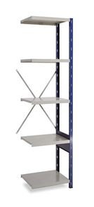 Lagerhylla  Blå/Grå, halvutbyggnad, BxDxH 500x400x1960, öppen