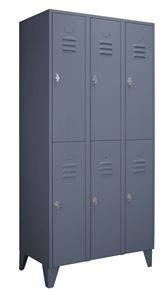 Omklædningsskab Omme, BxDxH 900x500x1850 6 døre blågrå Omklædningsskab Omme, BxDxH 900x500x1850 6 døre blågrå