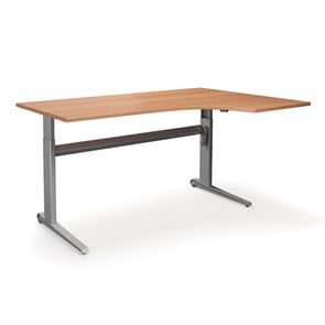 Sähköpöytä Dallas, kulmapöytä oikea, PxL 1800x1200 mm, pyökki/hopea Sähköpöytä Dallas, kulmapöytä oikea, PxL 1800x1200 mm, pyökki/hopea