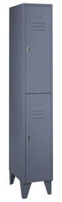 Omklædningsskab Omme, BxDxH 300x500x1850 2 døre blågrå Omklædningsskab Omme, BxDxH 300x500x1850 2 døre blågrå