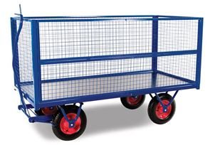 Transportvagn, med nätsidor, avtagbara, LxB 2000x1000 mm, max 750-1500 kg Transportvagn, med nätsidor, avtagbara, LxB 2000x1000 mm, max 750-1500 kg