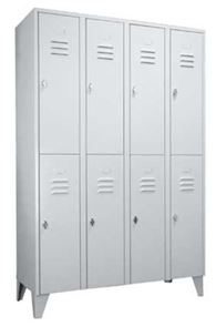 Omklædningsskab Omme, BxDxH 1200x500x1850 8 døre lysegrå Omklædningsskab Omme, BxDxH 1200x500x1850 8 døre lysegrå