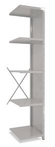 Lagerhylla  Vit/Vit, täckt gavel, halvutbyggnad, BxDxH 500x600x2500 Lagerhylla  Vit/Vit, täckt gavel, halvutbyggnad, BxDxH 500x600x2500