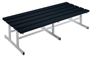 Bänk till omklädningsrum, tvåsidig, svart, L 1500 mm