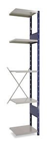 Lagerhylla  Blå/Grå, halvutbyggnad, BxDxH 500x400x2500, öppen