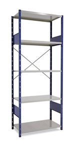 Lagerhylla  Blå/Grå, grund, BxDxH 1000x500x2500, öppen
