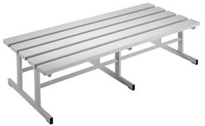 Bänk till omklädningsrum, tvåsidig, ljusgrå, L 1500 mm 