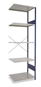 Lagerhylla  Blå/Grå, utbyggnad, BxDxH 965x700x3000, öppen