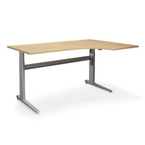 Sähköpöytä Dallas, kulmapöytä oikea, PxL 1800x1200 mm, koivu/hopea Sähköpöytä Dallas, kulmapöytä oikea, PxL 1800x1200 mm, koivu/hopea