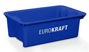 Lagerkasse Louise, volumen 34 l, 3-pak, vægge og bund lukkede, blå Lagerkasse Louise, volumen 34 l, 3-pak, vægge og bund lukkede, blå