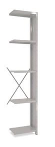 Lagerhylla  Vit/Vit, täckt gavel, halvutbyggnad, BxDxH 500x300x2500 Lagerhylla  Vit/Vit, täckt gavel, halvutbyggnad, BxDxH 500x300x2500