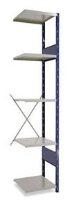 Lagerhylla  Blå/Grå, halvutbyggnad, BxDxH 500x500x2500, öppen