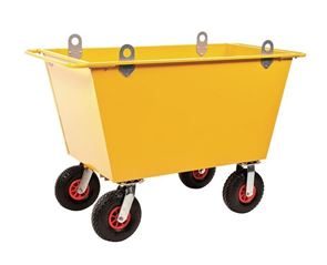 Jätevaunu nostosilmukoilla, ilmakumipyörät, 200 L