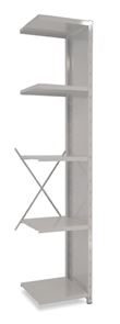 Lagerhylla  Vit/Vit, täckt gavel, halvutbyggnad, BxDxH 500x500x2500 Lagerhylla  Vit/Vit, täckt gavel, halvutbyggnad, BxDxH 500x500x2500