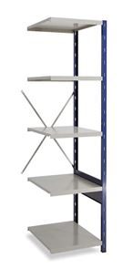 Lagerhylla  Blå/Grå, halvutbyggnad, BxDxH 500x600x1960, öppen