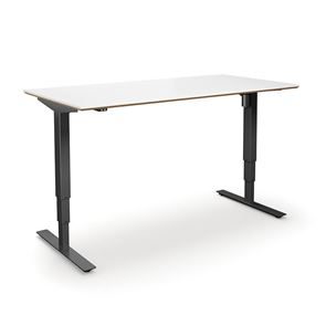 Höj och sänkbart skrivbord Atlanta Trend, rak, LxB 1600x800 mm, vit/svart  Höj och sänkbart skrivbord Atlanta Trend, rak, LxB 1600x800 mm, vit/svart