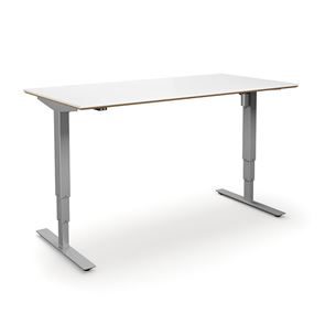 Höj och sänkbart skrivbord Atlanta Trend, rak, LxB 1600x800 mm, vit/silver  Höj och sänkbart skrivbord Atlanta Trend, rak, LxB 1600x800 mm, vit/silver