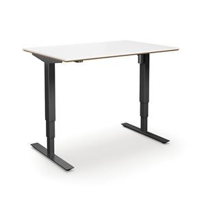 Höj och sänkbart skrivbord Atlanta Trend, rak, LxB 1200x800 mm, vit/svart  Höj och sänkbart skrivbord Atlanta Trend, rak, LxB 1200x800 mm, vit/svart