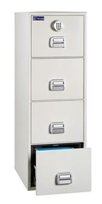 Arkivskab til hængemapper Gjende, brandklasse 90 P, 4 skuffer, elkodelås Arkivskab til hængemapper Gjende, brandklasse 90 P, 4 skuffer, elkodelås