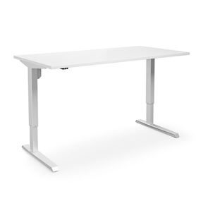 Höj och sänkbart skrivbord Venla, rak, LxB 1600x800 mm, vit/vit
