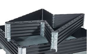 Pallerammer i plast, 2-pak, til industripalle, med 6 hængsler Pallerammer i plast, 2-pak, til industripalle, med 6 hængsler