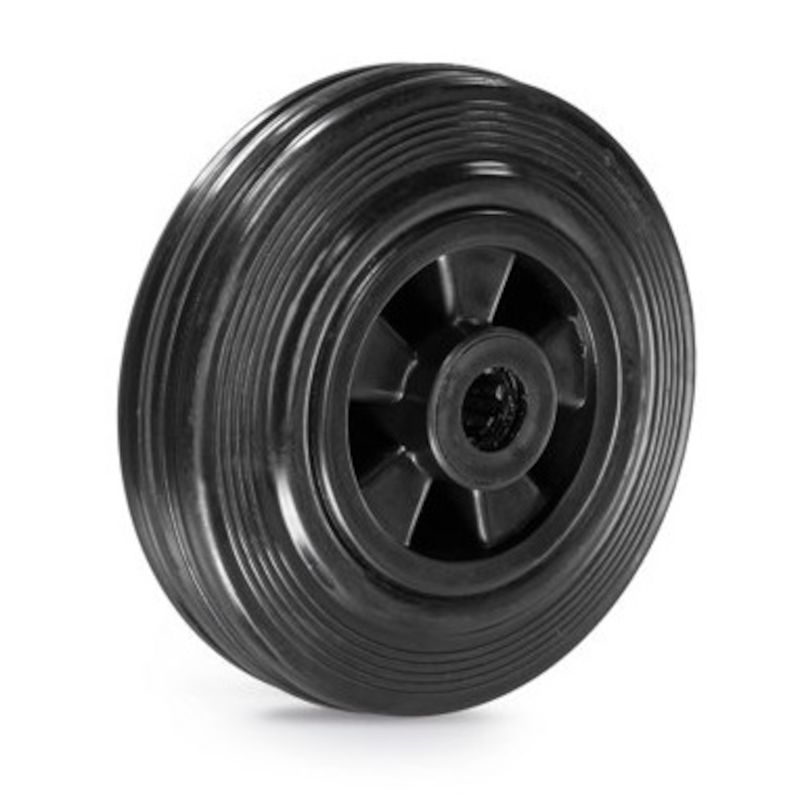 Massivgummihjul, plastfälg, löst hjul, rullager, ØxB 125x38 mm, max 100 ...