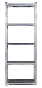 Lagerhylla Flex, grund, BxDxH 976x320x2500, 5 st svarta hyllplan Lagerhylla Flex, grund, BxDxH 976x320x2500, 5 st svarta hyllplan
