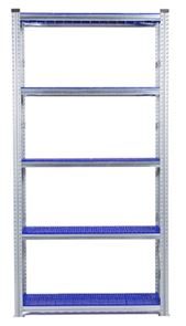 Lagerhylla Flex, grund, BxDxH 1276x320x2500, 5 st blå hyllplan Lagerhylla Flex, grund, BxDxH 1276x320x2500, 5 st blå hyllplan