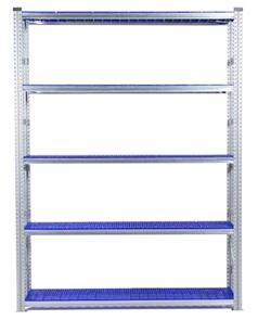Lagerhylla Flex, grund, BxDxH 1876x320x2500, 5 st blå hyllplan Lagerhylla Flex, grund, BxDxH 1876x320x2500, 5 st blå hyllplan