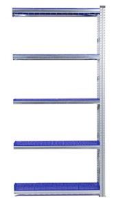 Lagerhylla Flex, utbyggnad, BxDxH 1206x320x2500, 5 st blå hyllplan Lagerhylla Flex, utbyggnad, BxDxH 1206x320x2500, 5 st blå hyllplan