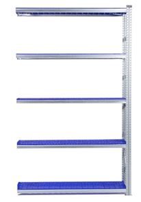 Lagerhylla Flex, utbyggnad, BxDxH 1506x320x2500, 5 st blå hyllplan Lagerhylla Flex, utbyggnad, BxDxH 1506x320x2500, 5 st blå hyllplan