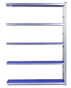 Lagerhylla Flex, utbyggnad, BxDxH 1806x320x2500, 5 st blå hyllplan Lagerhylla Flex, utbyggnad, BxDxH 1806x320x2500, 5 st blå hyllplan