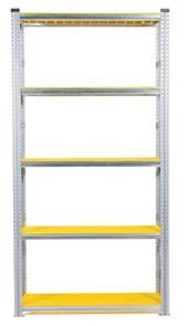 Lagerhylla Flex, grund, BxDxH 1276x320x2500, 5 st gula hyllplan Lagerhylla Flex, grund, BxDxH 1276x320x2500, 5 st gula hyllplan
