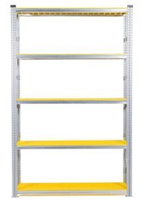 Lagerhylla Flex, grund, BxDxH 1576x320x2500, 5 st gula hyllplan Lagerhylla Flex, grund, BxDxH 1576x320x2500, 5 st gula hyllplan