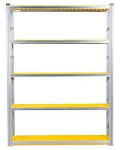 Lagerhylla Flex, grund, BxDxH 1876x320x2500, 5 st gula hyllplan Lagerhylla Flex, grund, BxDxH 1876x320x2500, 5 st gula hyllplan