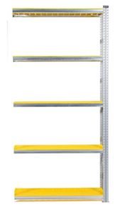 Lagerhylla Flex, utbyggnad, BxDxH 1206x320x2500, 5 st gula hyllplan Lagerhylla Flex, utbyggnad, BxDxH 1206x320x2500, 5 st gula hyllplan