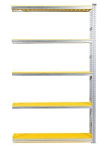 Lagerhylla Flex, utbyggnad, BxDxH 1506x320x2500, 5 st gula hyllplan Lagerhylla Flex, utbyggnad, BxDxH 1506x320x2500, 5 st gula hyllplan