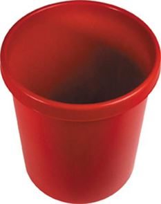 Papirkurv i plast, volum 30 l, høyde 405 mm, rød, 5-pk