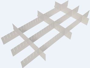 Skuffeindsats til stålskuffer - Gerdmansreolen, BxDxH 930x500x100, hvid Skuffeindsats til stålskuffer - Gerdmansreolen, BxDxH 930x500x100, hvid